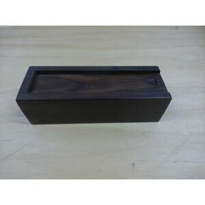 Wooden Chess Pieces Storage Box Sliding Lid 6 x 2.75 Inches Vintage Style